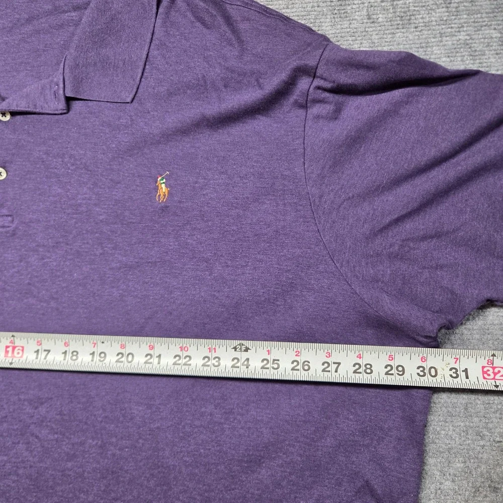 Polo Ralph Lauren Mens 4XB Purple Short Sleeve Polo Shirt Big & Tall Golf Casual